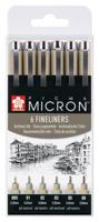 Fineliner sakura pigma micron ass zwart | 6 stuks