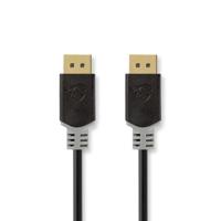 DisplayPort-Kabel | DisplayPort Male | DisplayPort Male | 8K@60Hz | Verguld | 2.00 m | Rond | PVC | Antraciet | Doos