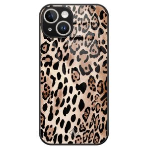 iPhone 14 glazen hardcase - Golden wildcat