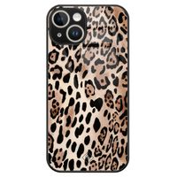 iPhone 14 glazen hardcase - Golden wildcat