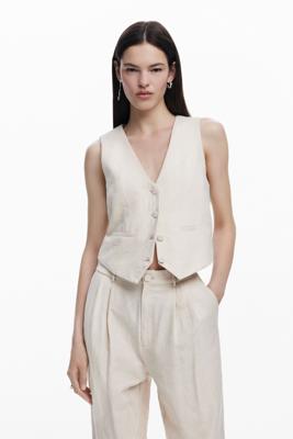 Bladeren gilet - WHITE - XL