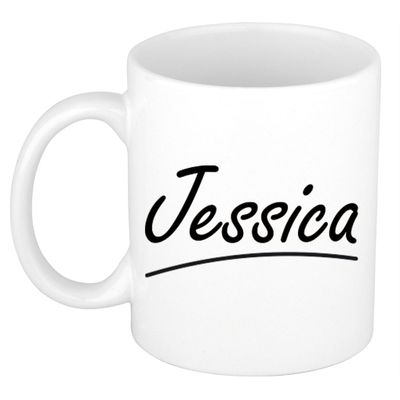 Naam cadeau mok / beker Jessica met sierlijke letters 300 ml Naam cadeau mok / beker Jessica met sierlijke letters 300 ml