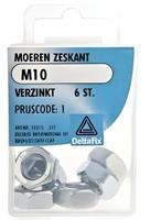 Moer zeskant m10 verz 6st - Deltafix Moer zeskant m10 verz 6st - Deltafix