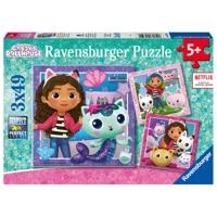 Ravensburger puzzel Gabby's Poppenhuis - 3 x 49 stukjes