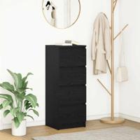 Dressoir 37,5x35x99 cm spaanplaat zwart eikenkleurig