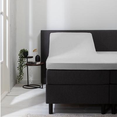 Hoeslaken Luna Stretch Splittopper 2 PACK Lichtgrijs 140x200 Cm Ademend Luna Bedding - Dekbed-Discounter.nl