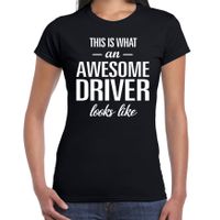 Awesome driver / geweldige bestuurder cadeau t-shirt zwart voor dames