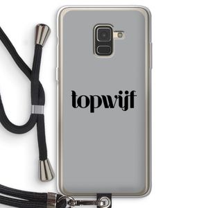 Topwijf Grijs Zwart: Samsung Galaxy A8 (2018) Transparant Hoesje met koord