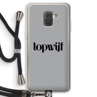Topwijf Grijs Zwart: Samsung Galaxy A8 (2018) Transparant Hoesje met koord