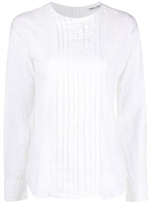 Giorgio Armani Pre-Owned chemise boutonnée à design plissé (années 1970) - Blanc