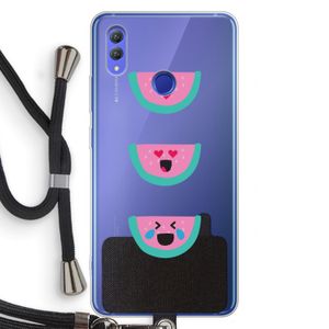 Smiley watermeloen: Honor Note 10 Transparant Hoesje met koord
