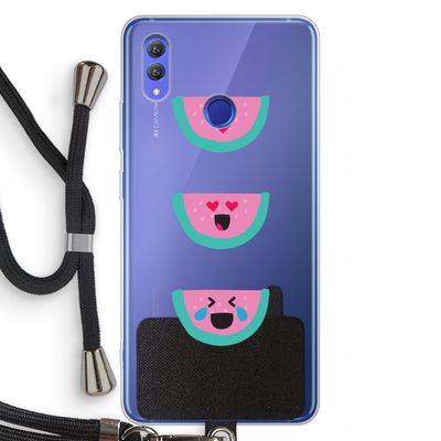 Smiley watermeloen: Honor Note 10 Transparant Hoesje met koord
