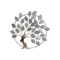 Wanddecoratie Home ESPRIT Groen Gouden Boomstructuur Cottage 73 x 4,4 x 73 cm
