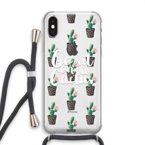 Cactus quote: iPhone XS Transparant Hoesje met koord
