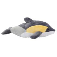 Pia Soft Toys pluche knuffel dier Dolfijn - 25 cm - grijs/geel/wit - zeedieren/vissen - Dolfijnen