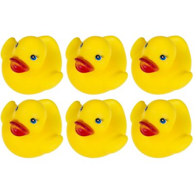 96x Badeendjes geel badspeelgoed 5.5 cm