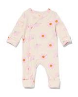 HEMA Newborn Meegroei Boxpakje Rib Bamboe Met Stretch Bloemen Ecru (ecru)