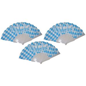 3x Beierse waaiers Oktoberfest verkleed accessoire