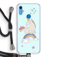 Regenboog eenhoorn: Huawei Y6s Transparant Hoesje met koord