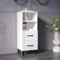 Dressoir 34,5x34x90 cm bewerkt hout hoogglans wit