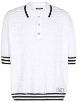 Balmain polo en tissu éponge à motif monogrammé - Blanc