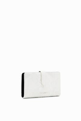Middelgrote portemonnee met geborduurde bloemen - WHITE - U