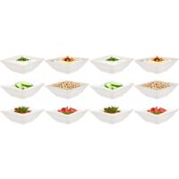 Vessia amuse kommetjes/serveer schaaltjes - set 12x stuks - wit - 12 x 12 x 4 cm - keuken/tafel