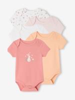 Set van 5 babyrompers met korte mouwen veel wit