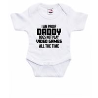 Proof daddy does not only play games cadeau baby rompertje wit jongen/meisje