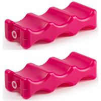 Plasticforte Koelelementen speciaal voor blikjes - 2x stuks - 22 x 9 cm - roze