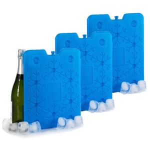 Koelelementen plat - Set van 3x stuks - 26 x 2 x 32 cm - blauw - 800 gram