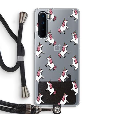 Eenhoorns overal: OnePlus Nord Transparant Hoesje met koord