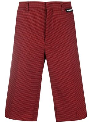 VETEMENTS short à motif pied-de-poule - Rouge