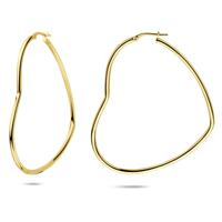 Oorringen Hart 56mm - Verguld op 925 Zilver - Goudkleur