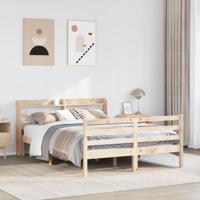 Bedframe met hoofdbord massief grenenhout 120x190 cm