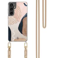 Samsung Galaxy S24 FE hoesje met beige koord - Abstract dots