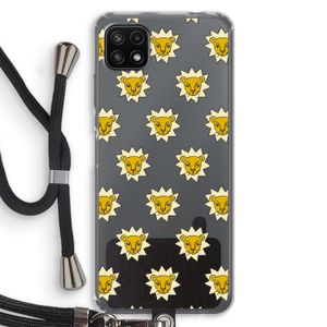 Leeuwenkoppen: Samsung Galaxy A22 5G Transparant Hoesje met koord