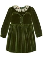 Gucci Kids robe à fiition en dentelle - Vert