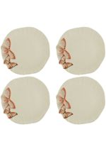 Bordallo Pinheiro lot de quatre assiettes Cloudy Butterflies - Tons neutres