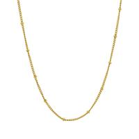 Platte schakelketting met bolletjes - Stainless steel - Goud - 50 - 52 - 54 cm