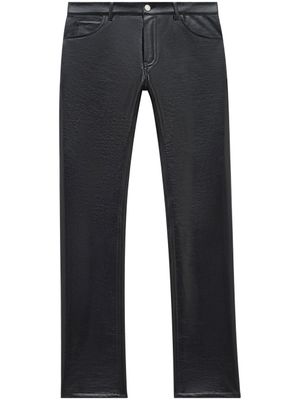 Courrèges pantalon en vinyle à coupe droite - Noir