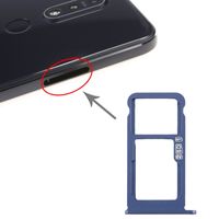 SIM-kaart lade + SIM-kaart lade / Micro SD-kaart lade voor Nokia 7.1 / TA-1100 TA-1096 TA-1095 TA-1085 TA-1097 (Blauw)