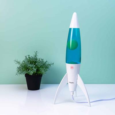 Rocket lavalamp wit met witte lava