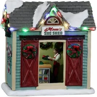 Lemax mom's she shed verlicht kerstdorp tafereel Harvest Crossing 2022