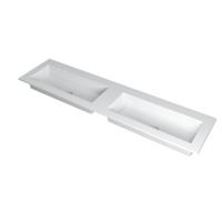 INK Kraft Wastafel Dubbele Bak Zonder Kraangaten - 1800x450x10 mm - Mat Wit