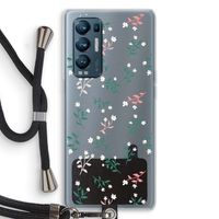 Small white flowers: Oppo Find X3 Neo Transparant Hoesje met koord