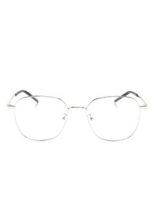 Saint Laurent Eyewear lunettes de vue carrées à logo gravé - Argent