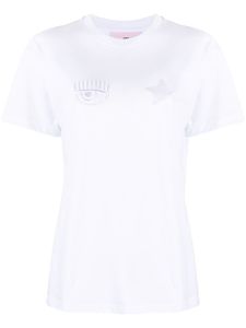 Chiara Ferragni t-shirt en coton à logo brodé - Blanc