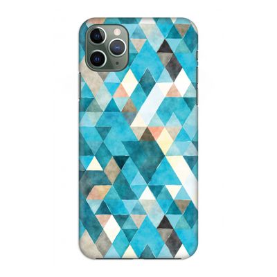 Gekleurde driehoekjes blauw: Volledig geprint iPhone 11 Pro Max Hoesje