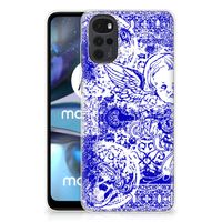 Silicone Back Case Motorola Moto G22 Angel Skull Blauw - thumbnail